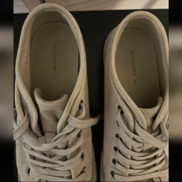AllSaints cream colored canvas sneakers - m8 w9.5 - Picture 7 of 8